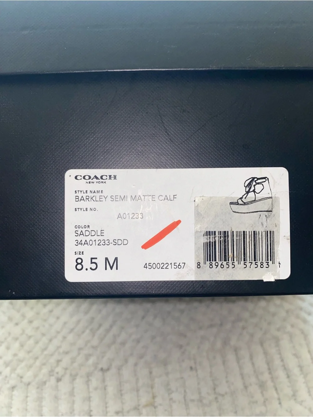 COACH Barkley Semi Matte Calf Lace-Up Wedge Sandal